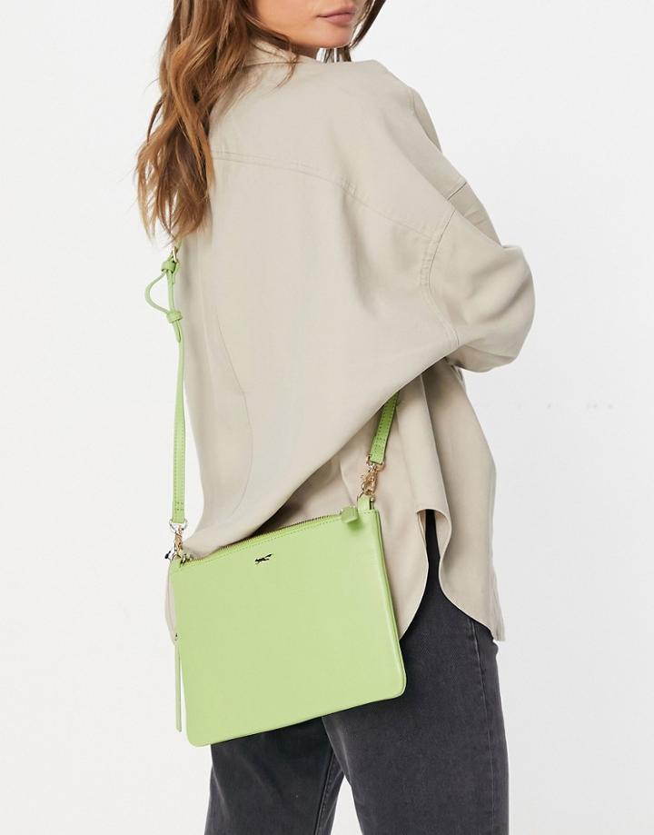 Paul Costelloe Leather Cross-body Bag In Apple Green