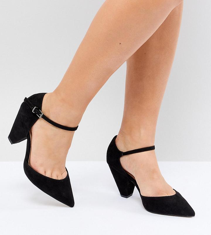 Asos Design Speaker Extra Wide Fit Pointed Heels - Black