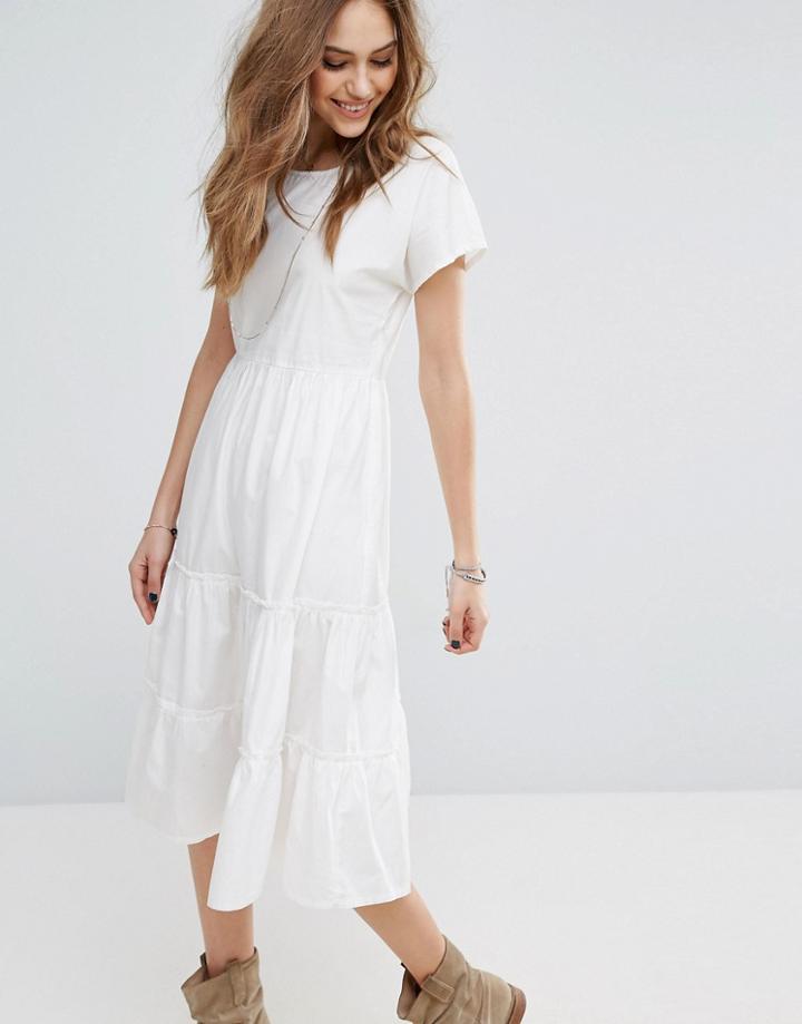 Vero Moda Tiered Midi Dress - Red