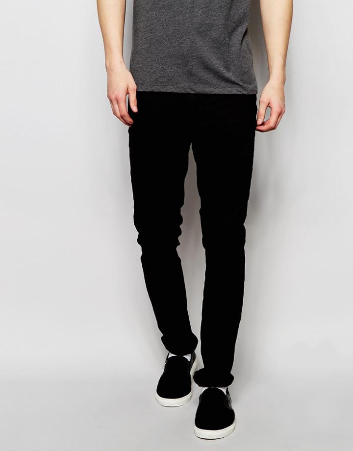 Wood Wood Slim Jean In Black - Black