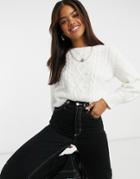 Miss Selfridge Bobble Detail Sweater In Cream-white