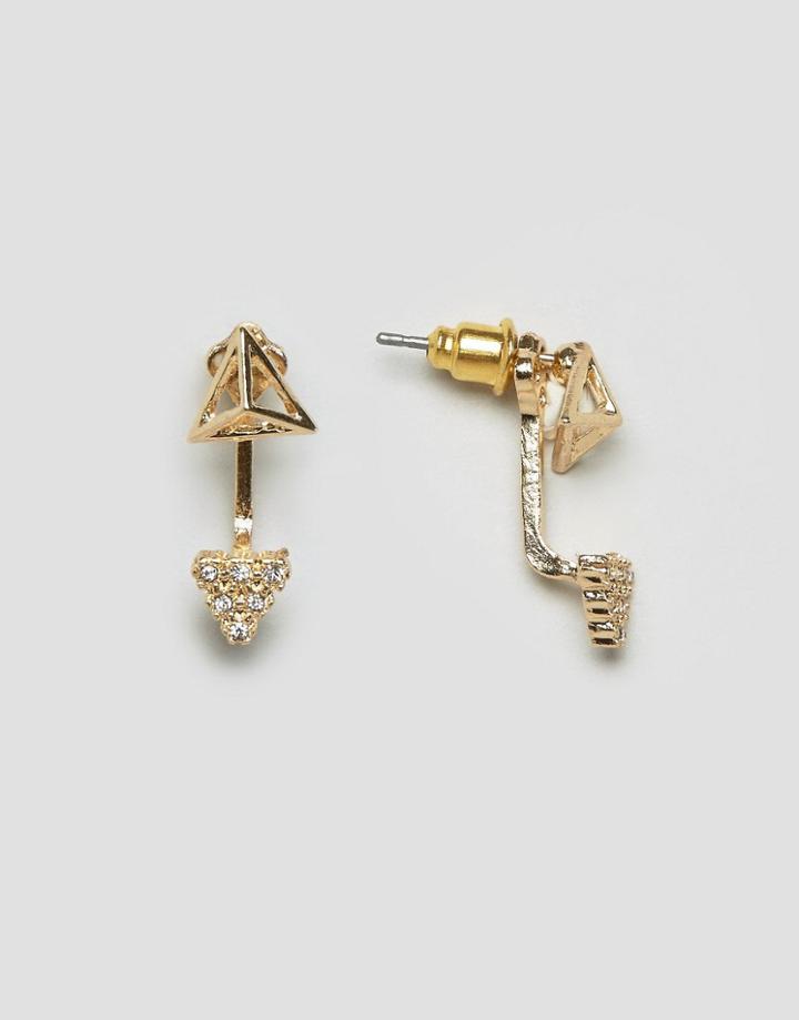 Asos Mini Dome Triangle Swing Earrings - Gold