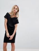 Cheap Monday Off The Shoulder Dress With Sleeve Logo - Black