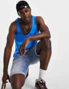 Asos Design Organic Tank In Blue-blues