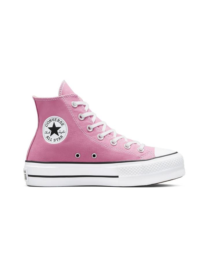 Converse Chuck Taylor All Star Hi Lift Canvas Platform Sneakers In Magic Flamingo-pink