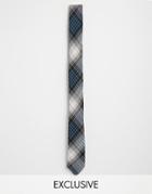 Reclaimed Vintage Check Skinny Tie - Blue