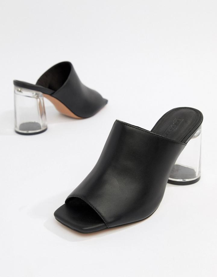 Asos Design Hesitate Clear Heeled Sandals - Black