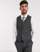 Asos Design Slim Suit Suit Vest In Charcoal-grey