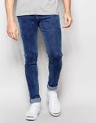 Dr Denim Jeans Leroy Dropped Crotch Super Skinny 70s Stone - 70s Stone