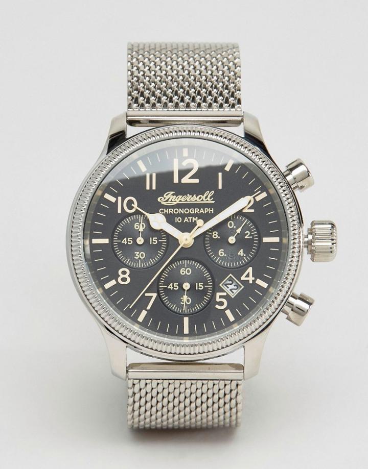Ingersoll Apsley Automatic Mesh Chronograph Watch In Silver - Silver