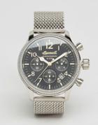 Ingersoll Apsley Automatic Mesh Chronograph Watch In Silver - Silver