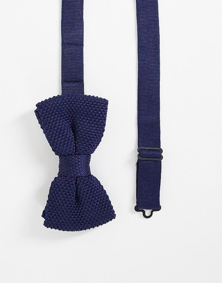 Gianii Feraud Knit Bow Tie In Navy