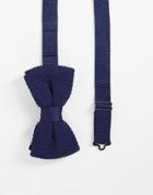 Gianii Feraud Knit Bow Tie In Navy