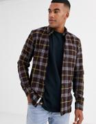 River Island Shirt In Berry Check-red