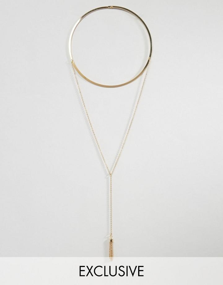 Reclaimed Vintage Tassel Necklace - Silver