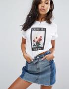 Wasted Paris Oversized Skate T-shirt With Rose Flame Print - White