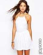 Asos Tall 90's Halter Romper - White