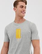 Hymn Embroidered T-shirt-gray