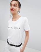 Selected Femme Slogan T-shirt - White