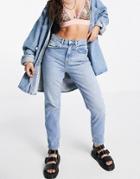 We The Free By Free People Stovepipe Straight Leg Jeans In Mid Wash Denim-blues