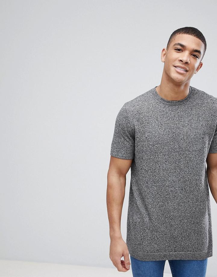 Asos Knitted T-shirt In Gray Twist