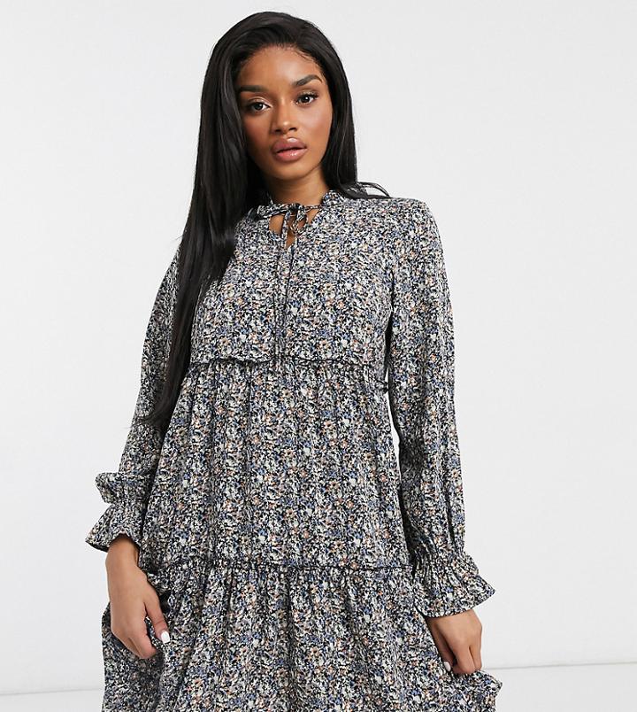 Y.a.s. Petite Aja Printed Mini Smock Dress In Multi