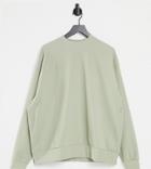 Collusion Unisex Oversized Sweatshirt In Rib Fabric In Stone Set-neutral