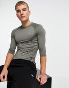 Asos 4505 Icon Muscle Fit Training Long Sleeve T-shirt With Quick Dry In Olive-green