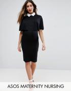 Asos Maternity Nursing Collar Dress - Black