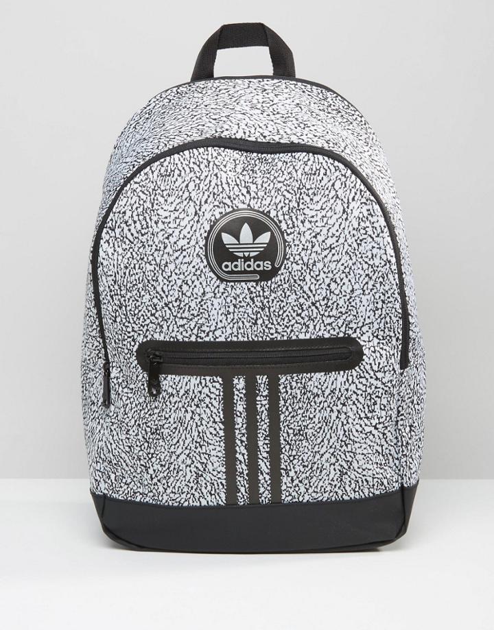 Adidas Originals Backpack With Print In Black Ay7837 - Black