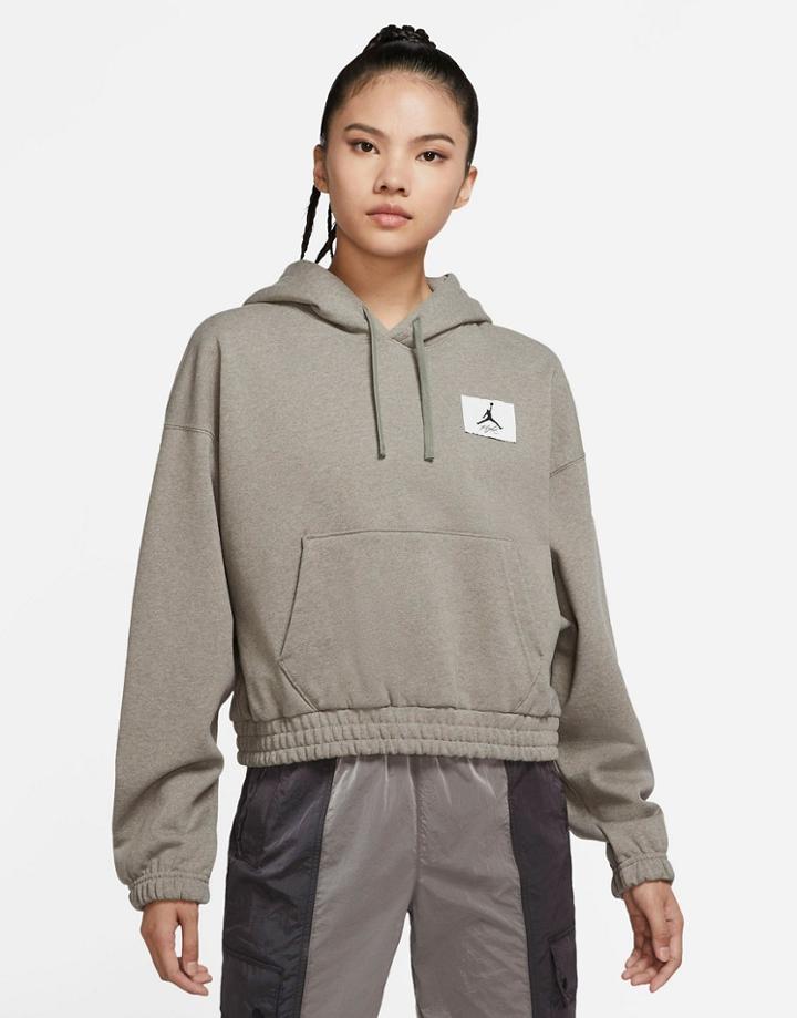 Nike Jordan Essentials Fleece Hoodie In Dusty Khaki-green