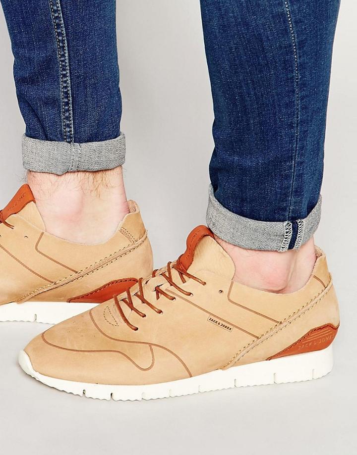 Jack & Jones Robson Leather Sneakers - Beige
