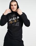 Jack & Jones Large Logo Overhead Hoodie Black