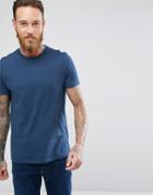 Asos Design T-shirt With Crew Neck In Blue - Blue