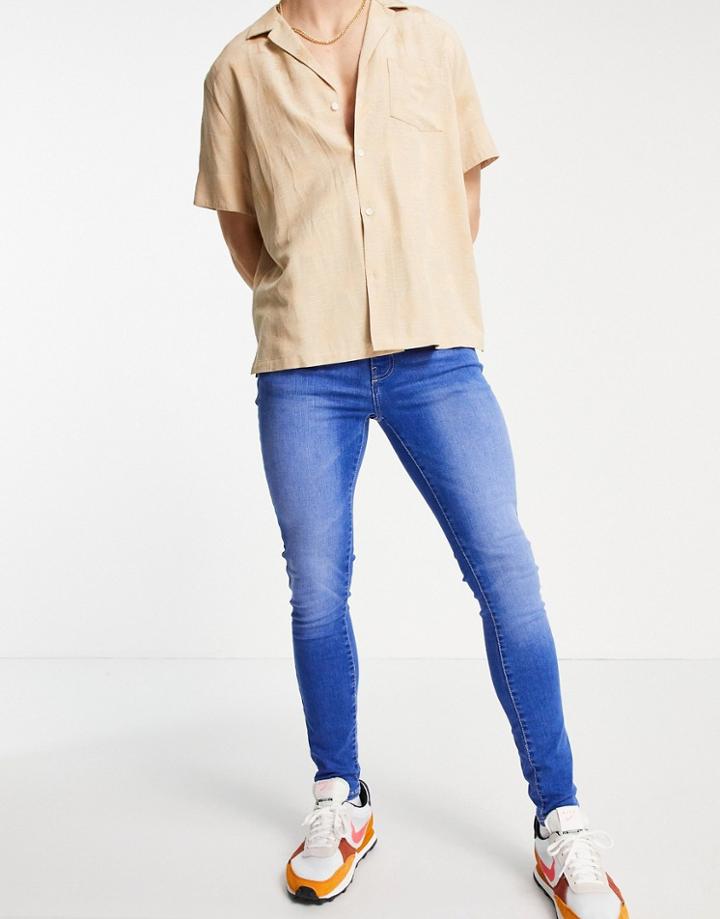 New Look Super Skinny Jeans In Bright Blue Wash-blues