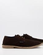 Ben Sherman Suede Lace Up Desert Shoes In Brown