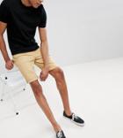 Asos Design Tall Denim Shorts In Slim Stone - Stone