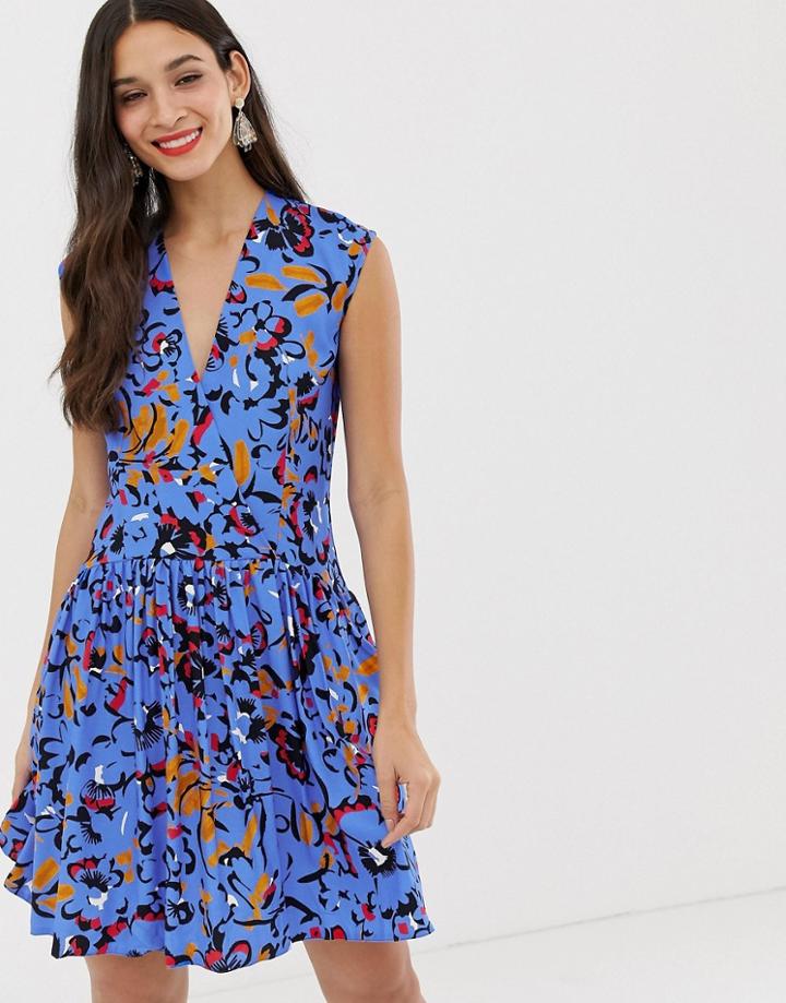 Closet Drop Waist Wrap Dress - Blue