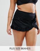 City Chic Swim Skirt Bikini Bottom - Black