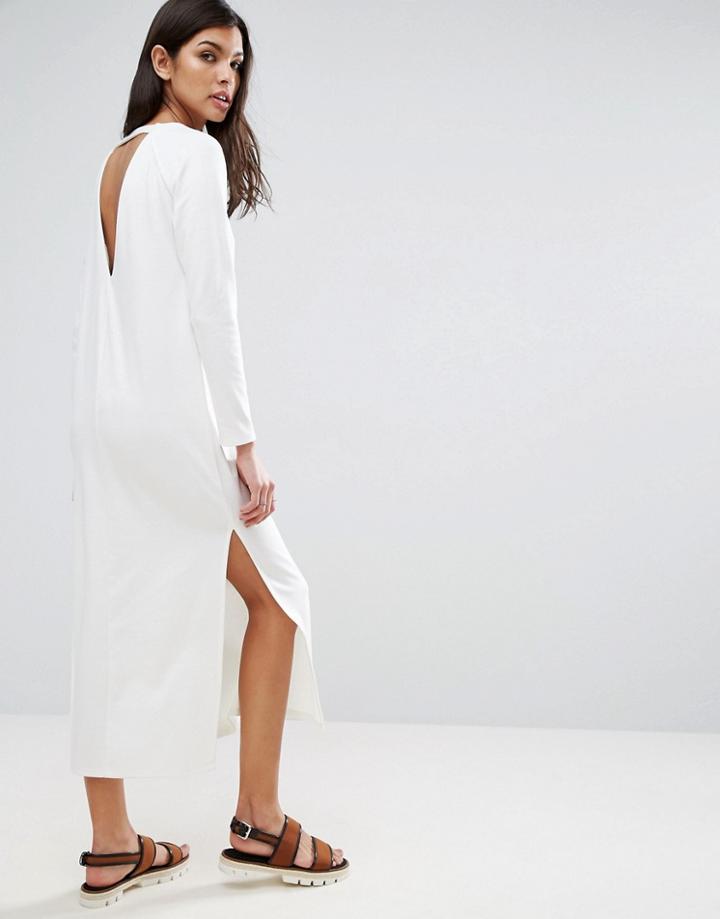 Asos Plunge Back Maxi Dress - White