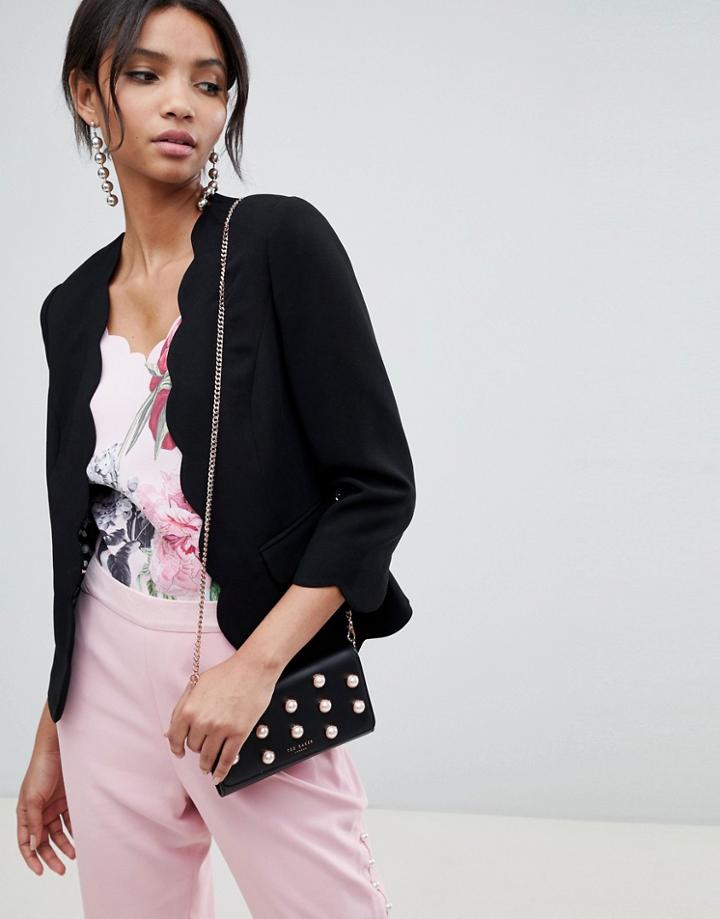 Ted Baker Rubeye Scallop Blazer - Black