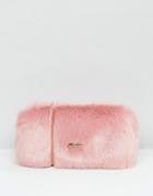 Skinnydip Faux Fur Box Clutch Bag In Pink - Pink