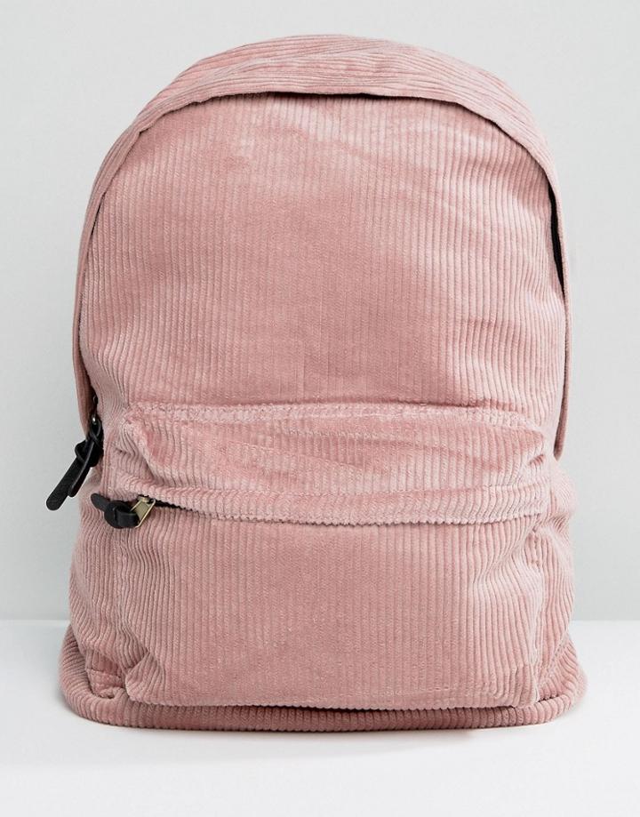 Asos Backpack In Pink Cord - Pink