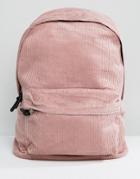 Asos Backpack In Pink Cord - Pink