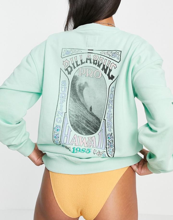 Billabong Oversized Beach Sweatshirt In Mint-green