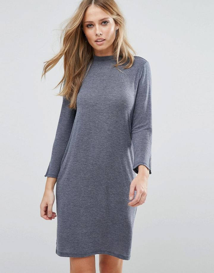 Vila Crew Neck Sweater Dress - Black