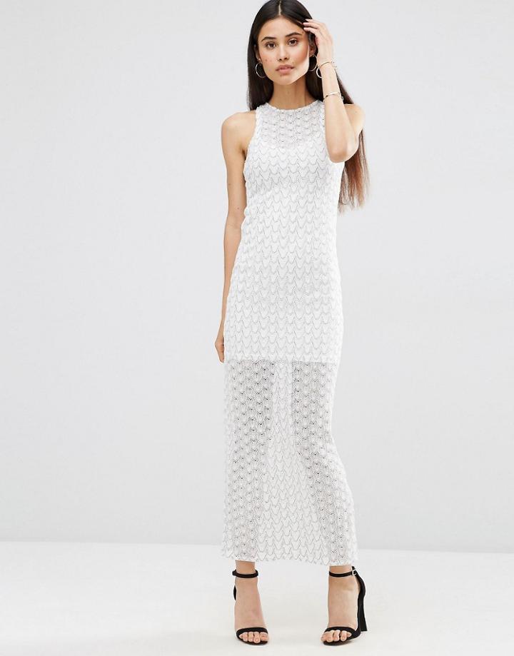 Oh My Love Crochet High Neck Maxi Dress - Multi