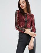 Goldie Elemental Floral Lace Top - Red