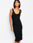 Vero Moda Jersey Rib Midi Dress - Black