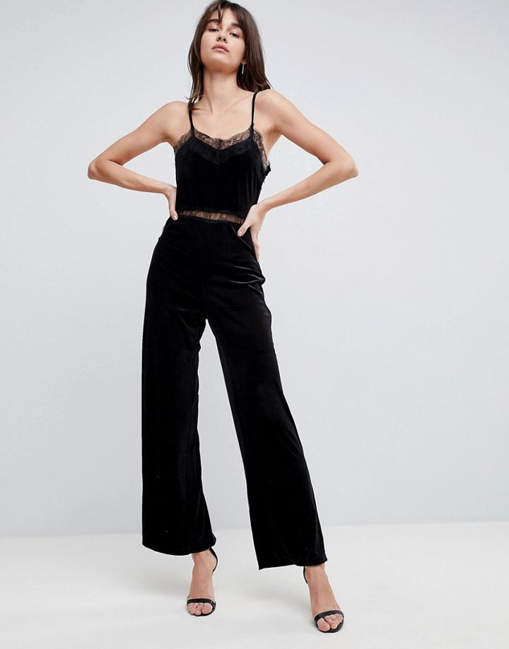Walter Baker Velvet Lexi Jumpsuit - Black